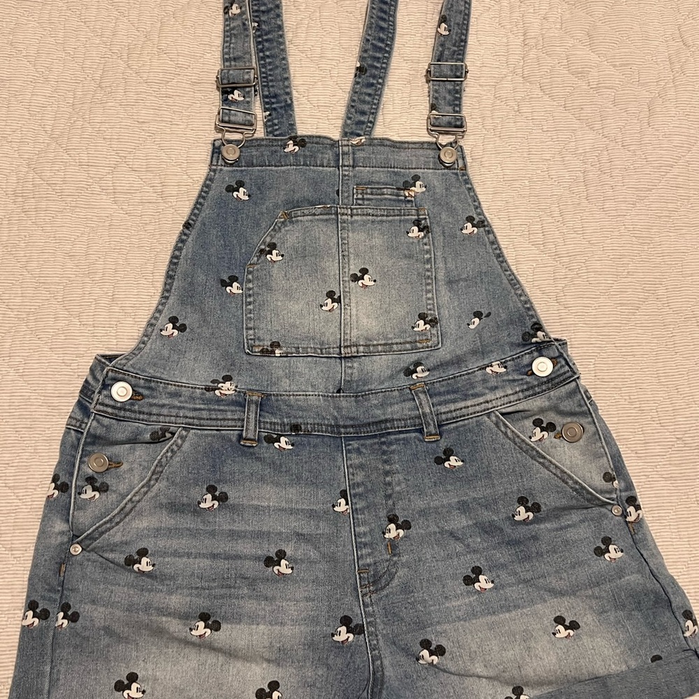 Women’s Disney Denim Overalls with Mickey Mouse Print size L